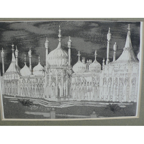 39 - John Piper 1903-1992, The Royal Pavilion, Brighton, etching and aquatint, unsigned from Folio Fine A... 