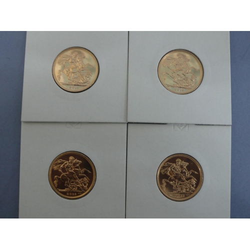 304 - Four 2013 sovereigns UNC