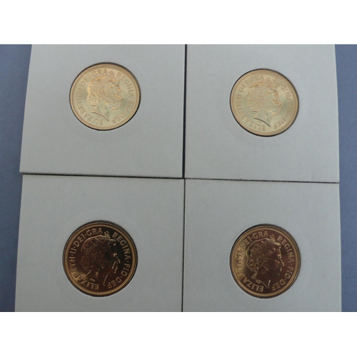 304 - Four 2013 sovereigns UNC