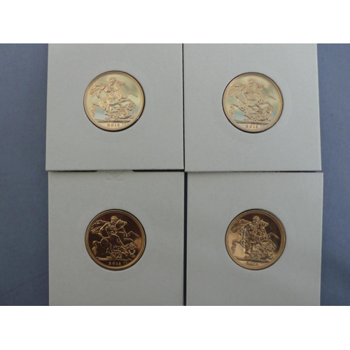 305 - Four 2013 sovereigns UNC