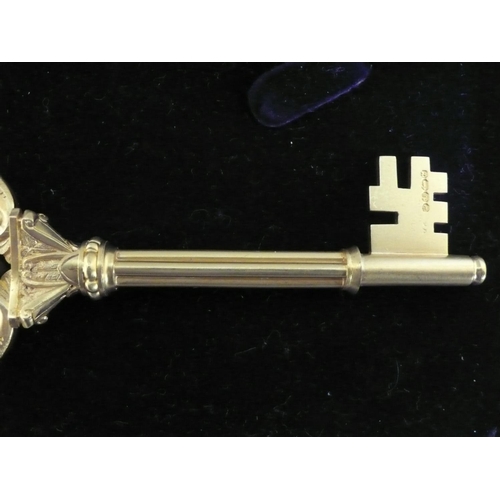 306 - The only 18 ct. Gold Key used by His Excellency Spencer Walpole to open the gate at the entrance of ... 