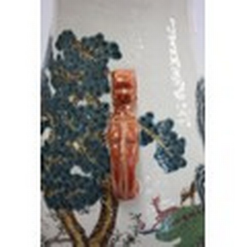 112 - Late 19thC Chinese Famille Rose 'Hundred Deer' porcelain vase with decoration of deer frolicking in ... 