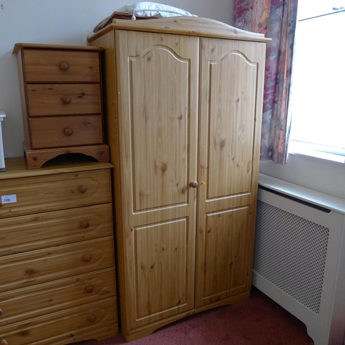 106 - A quantity of miscellaneous general bedroom furniture including; a suite of Pine wardrobes and chest... 