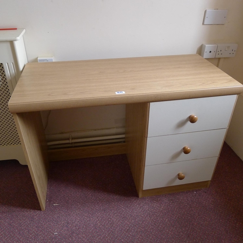 30 - A modern light wood finished wardrobe/office cabinet and a single pedestal desk (located in room 10)