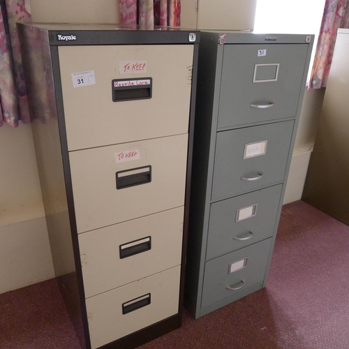 31 - 5 various metal 4 drawer filing cabinets (located in room 10)