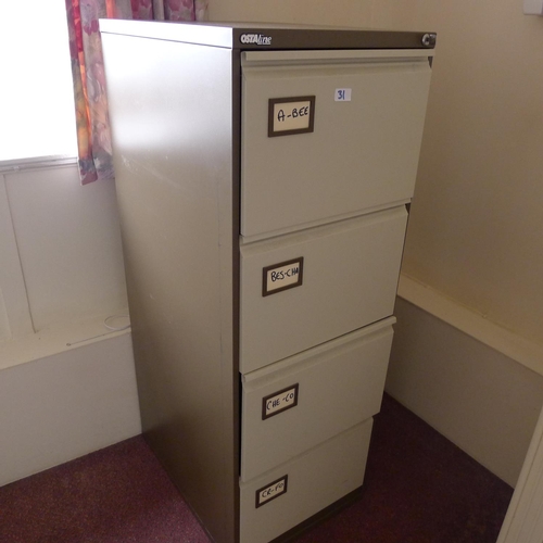 31 - 5 various metal 4 drawer filing cabinets (located in room 10)