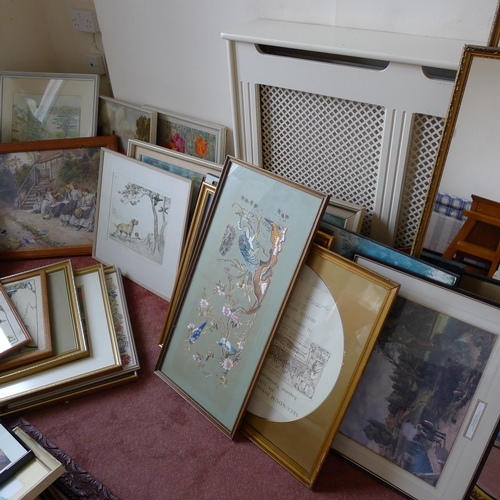 57 - A large quantity of miscellaneous pictures, prints, frames and wall mirrors etc. (located in room 19... 