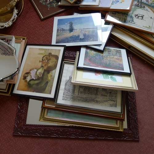 57 - A large quantity of miscellaneous pictures, prints, frames and wall mirrors etc. (located in room 19... 