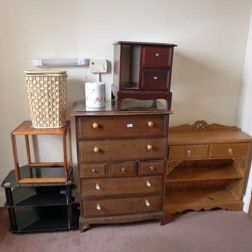 59 - A quantity of miscellaneous general bedroom furniture including; a wardrobe, a chest of drawers, a b... 