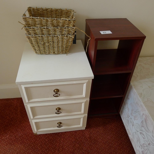 63 - A quantity of misc general bedroom furniture including; a single bed, 3 chest of drawers, a wardrobe... 