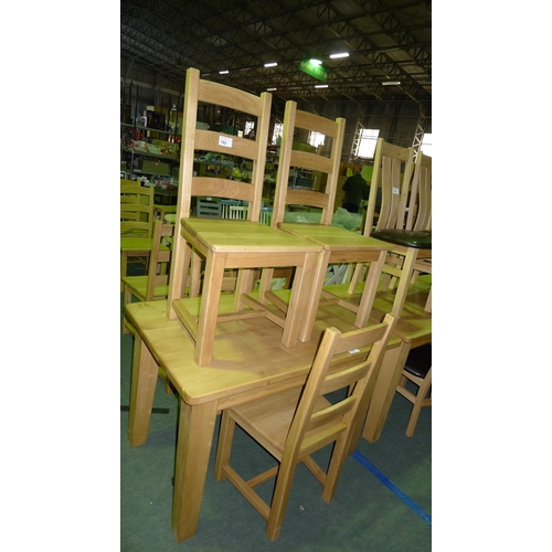 182 - 4 light oak ladder back dining chairs