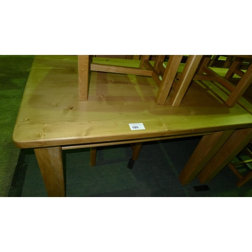 186 - 1 small pine table approx 1.2m x 77cm