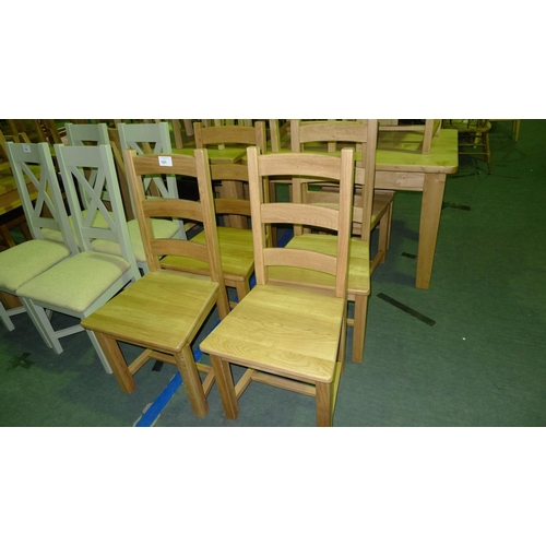 191 - 4 oak ladder back dining chairs