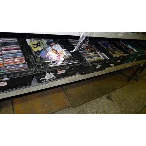 216 - A large quantity of music CDs contents of 6 baskets which are not included