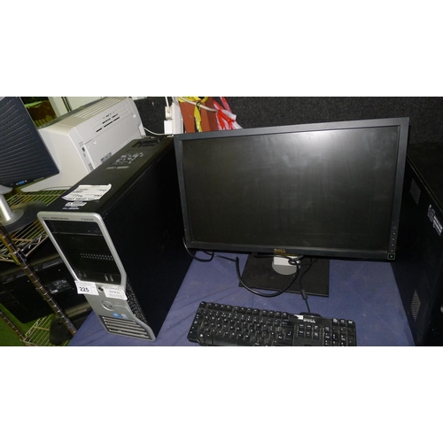 225 - A Dell desktop PC type precision t3500 with xeon w3530 2.8GHZ CPU, 6 GB RAM, 500GB hard disk drive, ... 