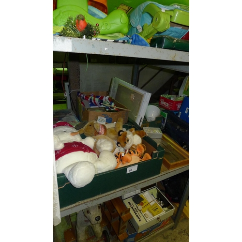 93 - A quantity of various items including small Skil craft microscope, toys etc. Contents of one bay /3 ... 