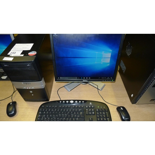 240 - One desktop computer by Zoostorm featuring Intel Core i3 3.2 gigahertz processor 4GB RAM 120gb hard ... 