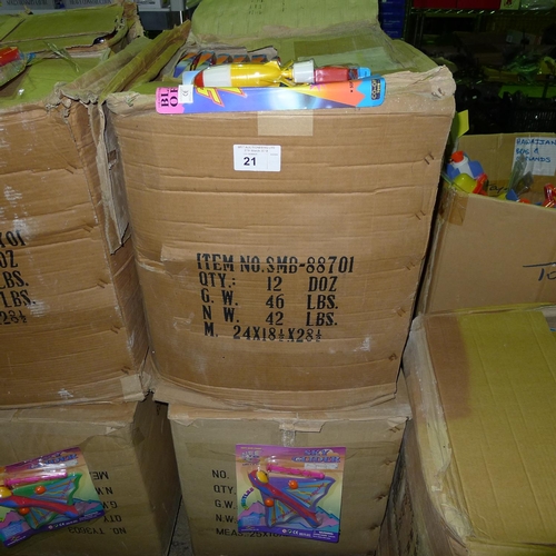 21 - 2 boxes containing toys - sky gliders and space raiders