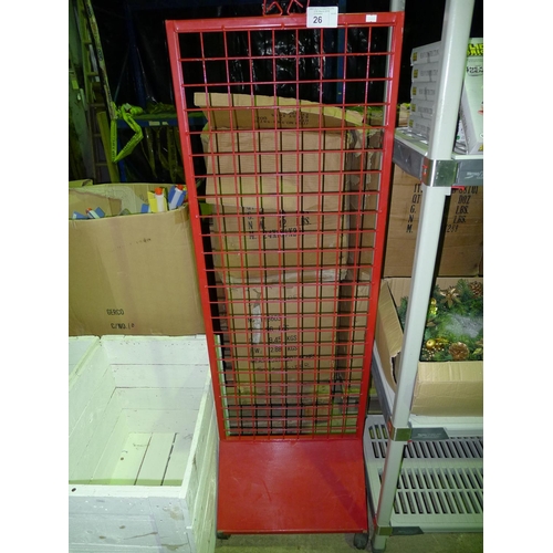 26 - 1 bay of racking by Metro and 1 red metal display rack