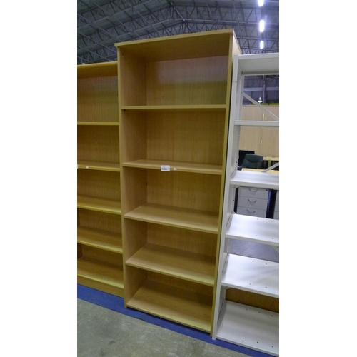 1142 - 1 wood effect open Front shelf unit - fixed shelves