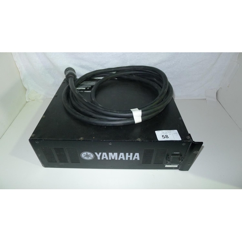 58 - 1 power supply by Yamaha type PW800W with power cable - missing 1 rack mount attachment