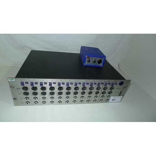 61 - 1 multiple DI module by Klark Teknik type DN1414 and 1 active direct injection box by Klark Teknik t... 