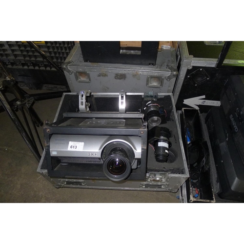 613 - 1 AV projector by Sharp type Conference Series XG-PH70X supplied with 1 flight case, 3 lenses & a fl... 