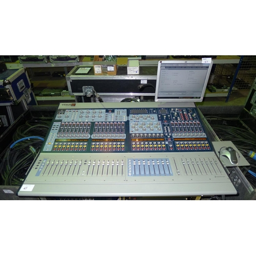 47 - 1 mixing desk by AVID Digidesign type Venue Profile serial NO. BEAMW22300017G, with a FOH rack conta...