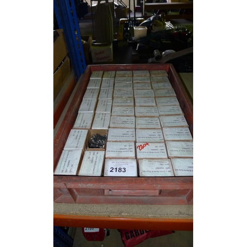 2183 - 1 tray containing a large quantity of M6 x 25mm nuts and bolts