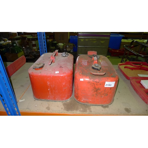 2193 - 2 marine type metal fuel cans