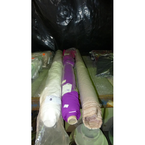 8 - 3 rolls of various fabric