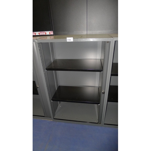 1146 - 1 dark grey metal shutter front cabinet