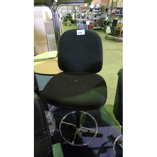 1199 - 1 black upholstered operators stool