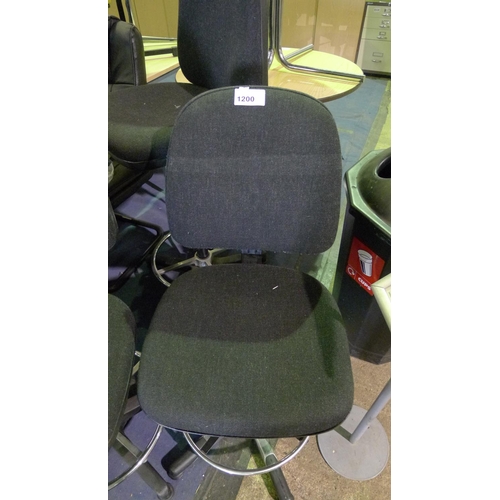 1200 - 1 black upholstered operators stool