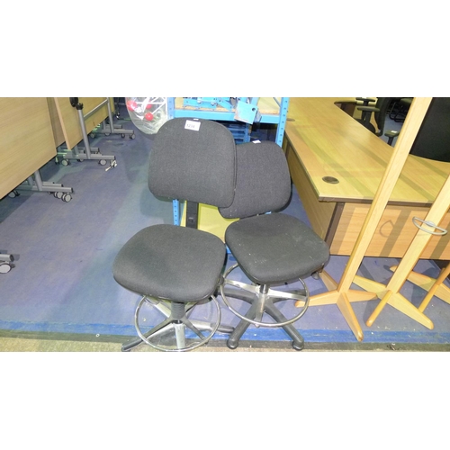 1234 - 2 black upholstered operators stools