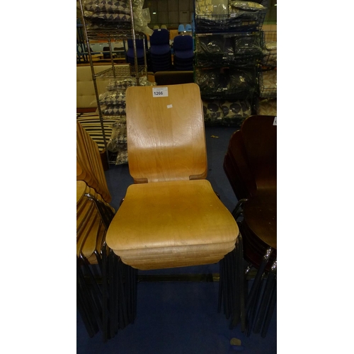 1266 - 10 bent wood stacking chairs