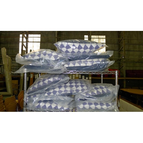 1300 - 11 blue / white patterned cushions by Live Iconic