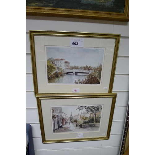 603 - Two framed prints of City scenes