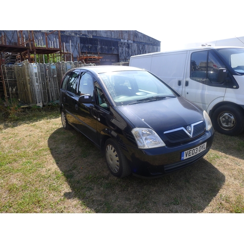 2479 - Vauxhall Meriva Life 8V 5 door hatchback, VRM: VE03 0YL, Odometer: 91,000, 1598cc, Manual, Petrol, B... 