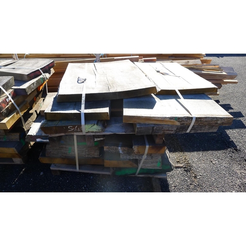 2551 - 1 pallet containing a quantity of various hardwood offcuts / slabs - mainly oak