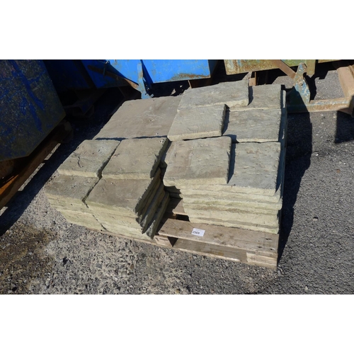 2569 - 1 pallet containing a quantity of concrete paving slabs comprising  6 at 75cm x 75cm, 18 at 30cm x 4... 