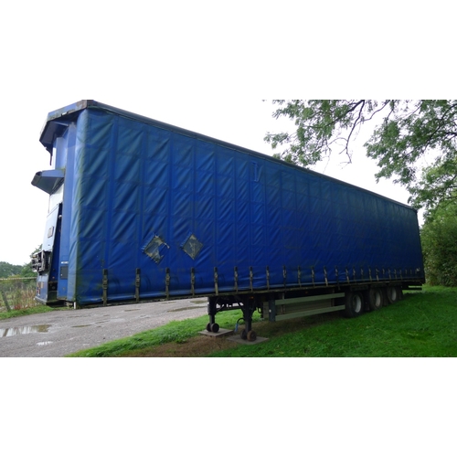 2592 - Hi Cube Curtainside Artic trailer by Montracon, Tri-axle. 1997. 36,000 kgs Blue.