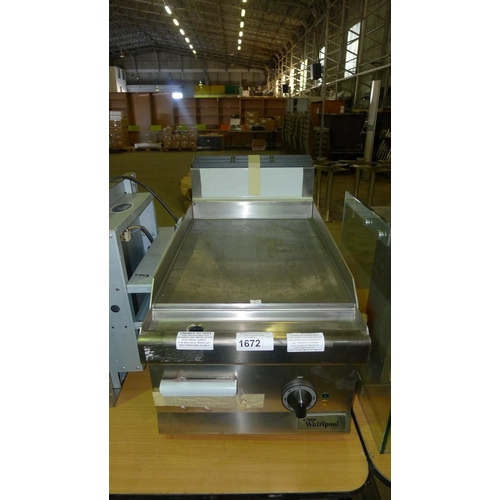 1672 - 1 commercial stainless steel electric griddle by Whirlpool - trade