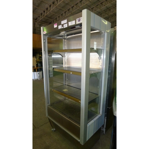 1679 - 1 commercial stainless steel refrigerated display cabinet with nightscreen by Valera - trade