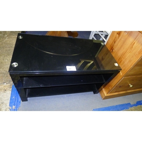 87 - 1 black TV stand