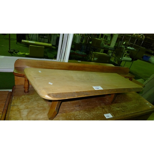 124 - 1 rustic wooden coffee table