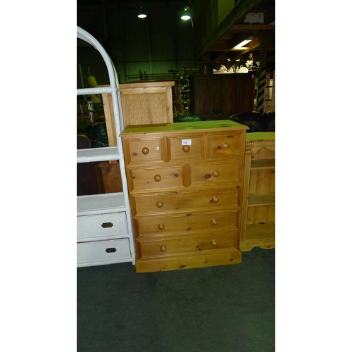 132 - 1 pine chest of 8 drawers