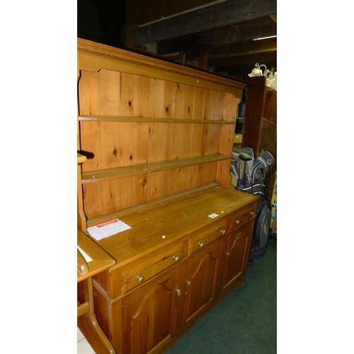 96 - A pine two piece dresser