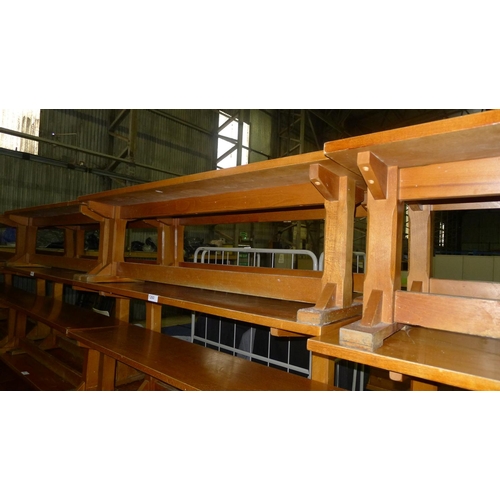 1260 - 1 oak refectory table approx 1.5m x 80cm and 2 oak benches both at 1.5m