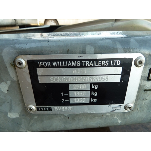 1720 - Ifor Williams Box trailer Model. BV 85G twin axle 2700 kgs. Rear roller door. Front side door. keys ... 